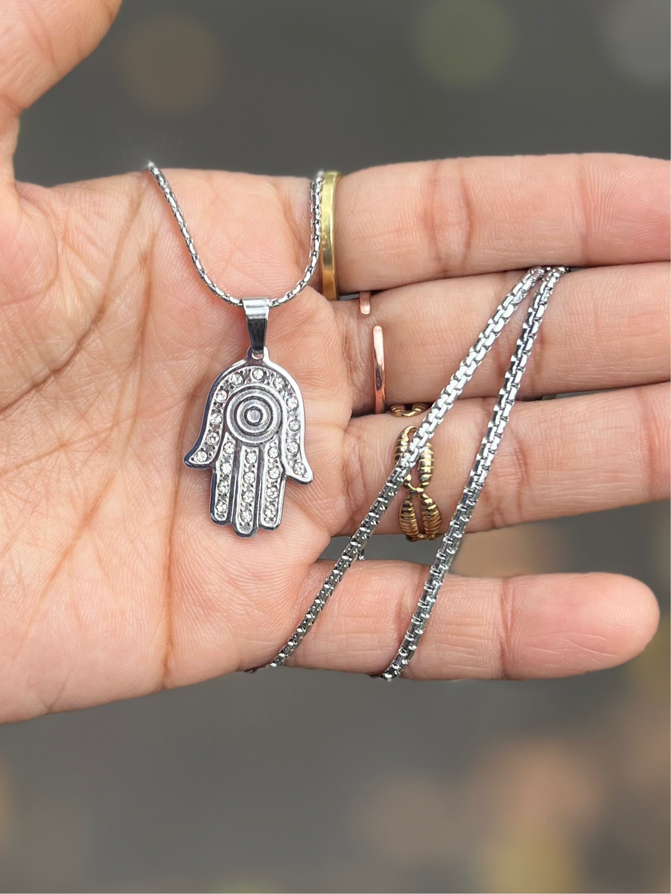 Hamsa Swirl Necklace