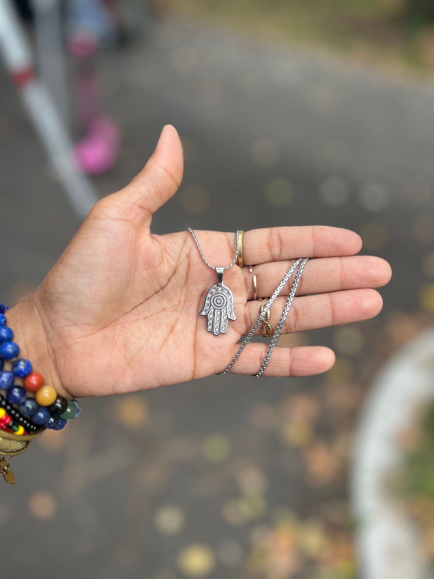 Hamsa Swirl Necklace