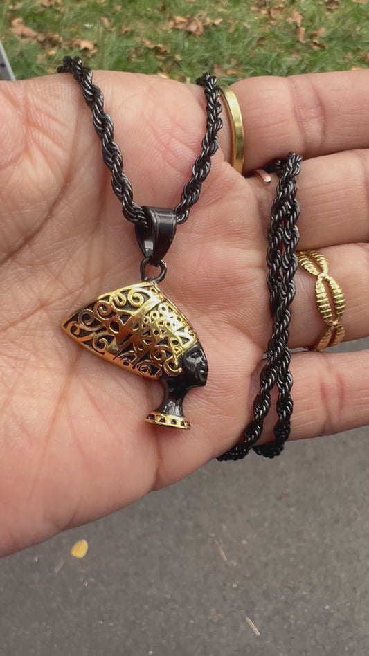 Blk Nefertiti Necklace