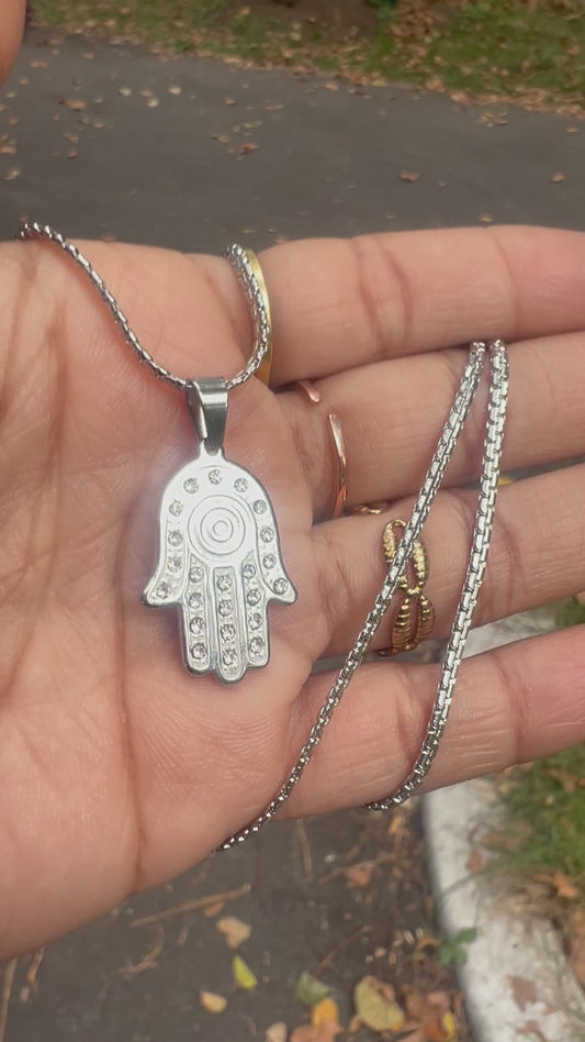 Hamsa Swirl Necklace